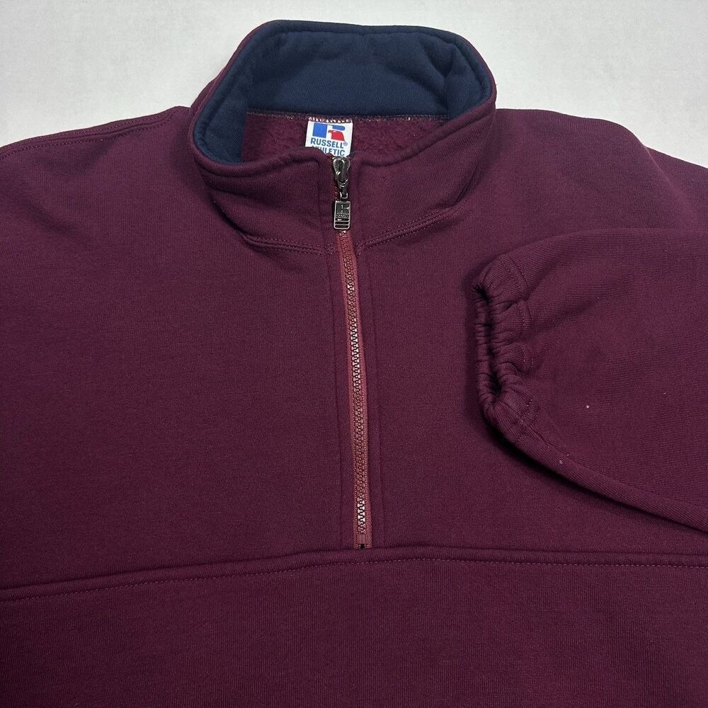 Vintage Russell Athletic Quarter Zip Sweatshirt PullOver Men’s Size Large Read